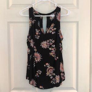 Black Floral Tank
